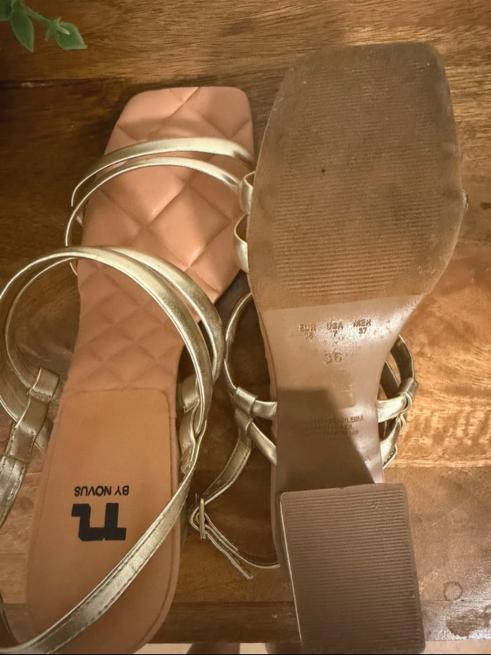 Gold Strappy Sandals for Women - Picture 3 of 3